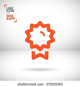 Medal isolated minimal single flat linear icon for application and info-graphic. Award line vector icon for websites and mobile minimalistic flat design.