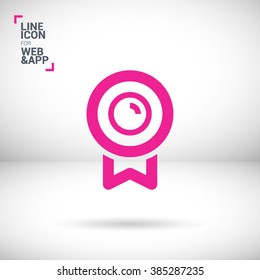 Medal isolated minimal single flat linear icon for application and info-graphic. Award line vector icon for websites and mobile minimalistic flat design.