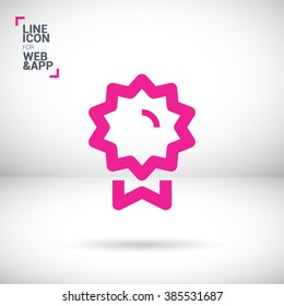 Medal isolated minimal single flat linear icon for application and info-graphic. Award line vector icon for websites and mobile minimalistic flat design.