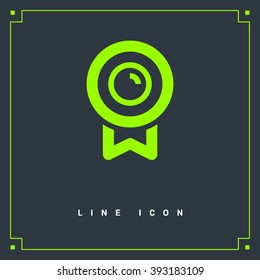 Medal isolated minimal single flat linear icon for application and info-graphic. Award line vector icon for websites and mobile minimalistic flat design.