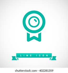 Medal isolated minimal single flat linear icon for application and info-graphic. Award line vector icon for websites and mobile minimalistic flat design.