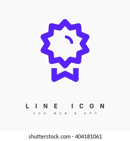 Medal isolated minimal single flat linear icon for application and info-graphic. Award line vector icon for websites and mobile minimalistic flat design.