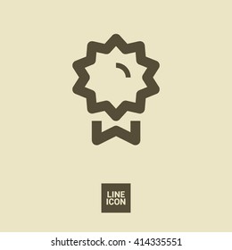 Medal isolated minimal single flat linear icon for application and info-graphic. Award line vector icon for websites and mobile minimalistic flat design.