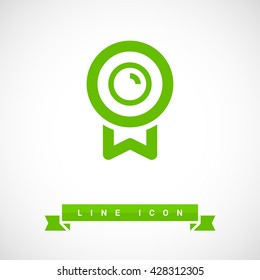 Medal isolated minimal single flat linear icon for application and info-graphic. Award line vector icon for websites and mobile minimalistic flat design.