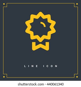 Medal isolated minimal single flat linear icon for application and info-graphic. Award line vector icon for websites and mobile minimalistic flat design.