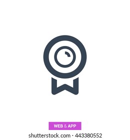 Medal isolated minimal single flat linear icon for application and info-graphic. Award line vector icon for websites and mobile minimalistic flat design.