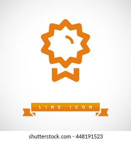 Medal isolated minimal single flat linear icon for application and info-graphic. Award line vector icon for websites and mobile minimalistic flat design.