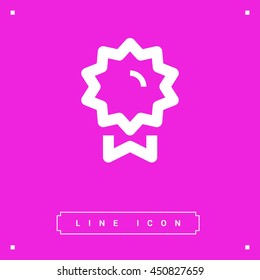 Medal isolated minimal single flat linear icon for application and info-graphic. Award line vector icon for websites and mobile minimalistic flat design.