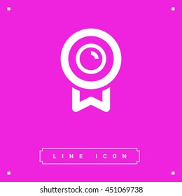 Medal isolated minimal single flat linear icon for application and info-graphic. Award line vector icon for websites and mobile minimalistic flat design.
