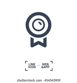 Medal isolated minimal single flat linear icon for application and info-graphic. Award line vector icon for websites and mobile minimalistic flat design.