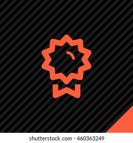 Medal isolated minimal single flat linear icon for application and info-graphic. Award line vector icon for websites and mobile minimalistic flat design.