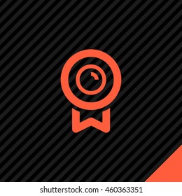 Medal isolated minimal single flat linear icon for application and info-graphic. Award line vector icon for websites and mobile minimalistic flat design.