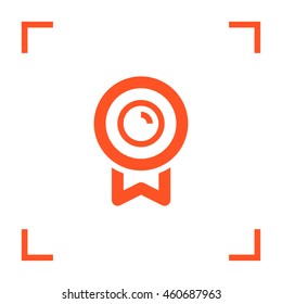 Medal isolated minimal single flat linear icon for application and info-graphic. Award line vector icon for websites and mobile minimalistic flat design.