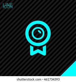 Medal isolated minimal single flat linear icon for application and info-graphic. Award line vector icon for websites and mobile minimalistic flat design.