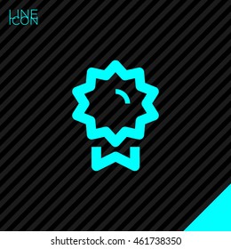 Medal isolated minimal single flat linear icon for application and info-graphic. Award line vector icon for websites and mobile minimalistic flat design.