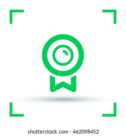 Medal isolated minimal single flat linear icon for application and info-graphic. Award line vector icon for websites and mobile minimalistic flat design.