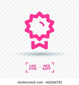 Medal isolated minimal single flat linear icon for application and info-graphic. Award line vector icon for websites and mobile minimalistic flat design.