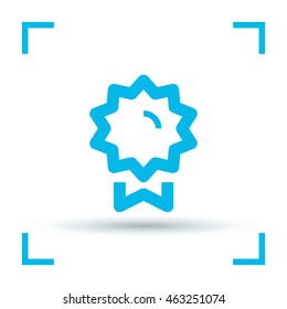 Medal isolated minimal single flat linear icon for application and info-graphic. Award line vector icon for websites and mobile minimalistic flat design.
