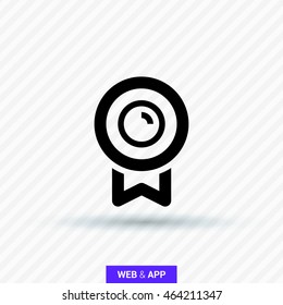 Medal isolated minimal single flat linear icon for application and info-graphic. Award line vector icon for websites and mobile minimalistic flat design.