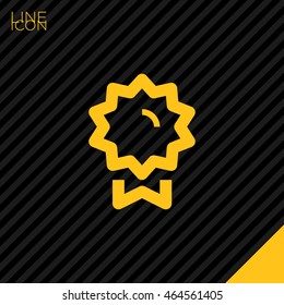 Medal isolated minimal single flat linear icon for application and info-graphic. Award line vector icon for websites and mobile minimalistic flat design.