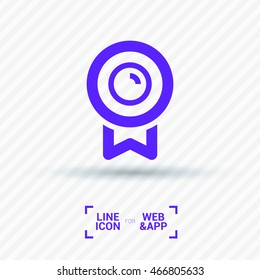 Medal isolated minimal single flat linear icon for application and info-graphic. Award line vector icon for websites and mobile minimalistic flat design.