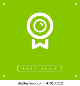 Medal isolated minimal single flat linear icon for application and info-graphic. Award line vector icon for websites and mobile minimalistic flat design.