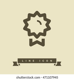 Medal isolated minimal single flat linear icon for application and info-graphic. Award line vector icon for websites and mobile minimalistic flat design.