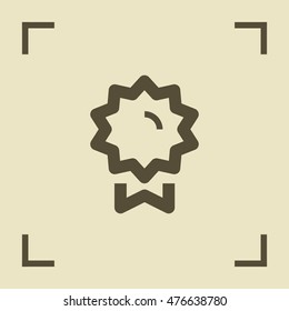 Medal isolated minimal single flat linear icon for application and info-graphic. Award line vector icon for websites and mobile minimalistic flat design.