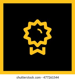 Medal isolated minimal single flat linear icon for application and info-graphic. Award line vector icon for websites and mobile minimalistic flat design.