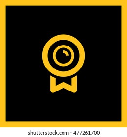 Medal isolated minimal single flat linear icon for application and info-graphic. Award line vector icon for websites and mobile minimalistic flat design.