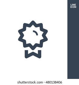 Medal isolated minimal single flat linear icon for application and info-graphic. Award line vector icon for websites and mobile minimalistic flat design.