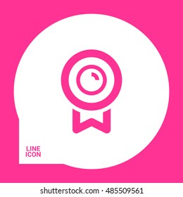 Medal isolated minimal single flat linear icon for application and info-graphic. Award line vector icon for websites and mobile minimalistic flat design.