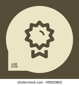 Medal isolated minimal single flat linear icon for application and info-graphic. Award line vector icon for websites and mobile minimalistic flat design.