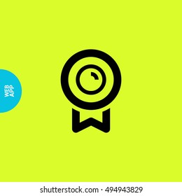 Medal isolated minimal single flat linear icon for application and info-graphic. Award line vector icon for websites and mobile minimalistic flat design.