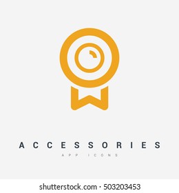 Medal isolated minimal single flat linear icon for application and info-graphic. Award line vector icon for websites and mobile minimalistic flat design.