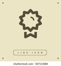 Medal isolated minimal single flat linear icon for application and info-graphic. Award line vector icon for websites and mobile minimalistic flat design.