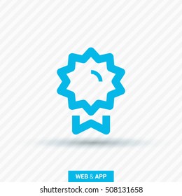 Medal isolated minimal single flat linear icon for application and info-graphic. Award line vector icon for websites and mobile minimalistic flat design.