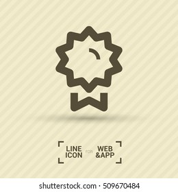 Medal isolated minimal single flat linear icon for application and info-graphic. Award line vector icon for websites and mobile minimalistic flat design.
