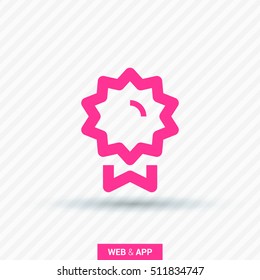 Medal isolated minimal single flat linear icon for application and info-graphic. Award line vector icon for websites and mobile minimalistic flat design.
