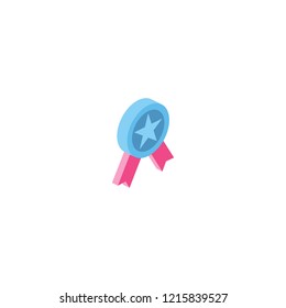 Medal isometric 3d icon. Creative illustration idea.