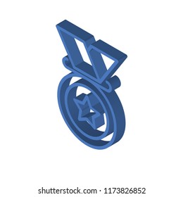 Medal isometric left top view 3D icon