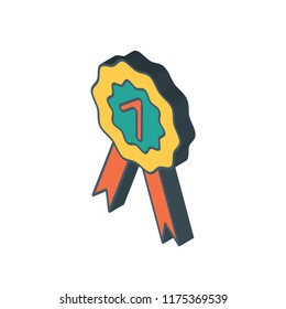 Medal isometric left top view 3D icon