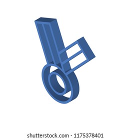 Medal isometric left top view 3D icon