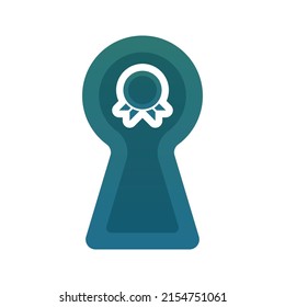 medal keyhole gradient logo design template icon