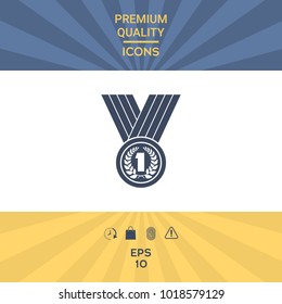 Medal with Laurel wreath. Icon