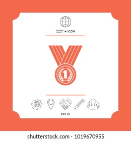 Medal with Laurel wreath. Icon
