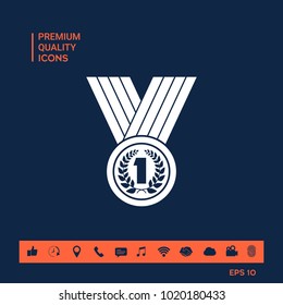 Medal with Laurel wreath. Icon