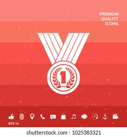 Medal with Laurel wreath. Icon