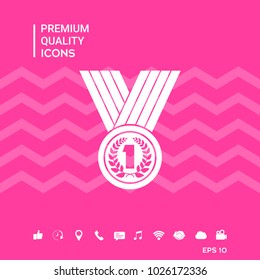 Medal with Laurel wreath. Icon