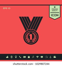 Medal with Laurel wreath. Icon